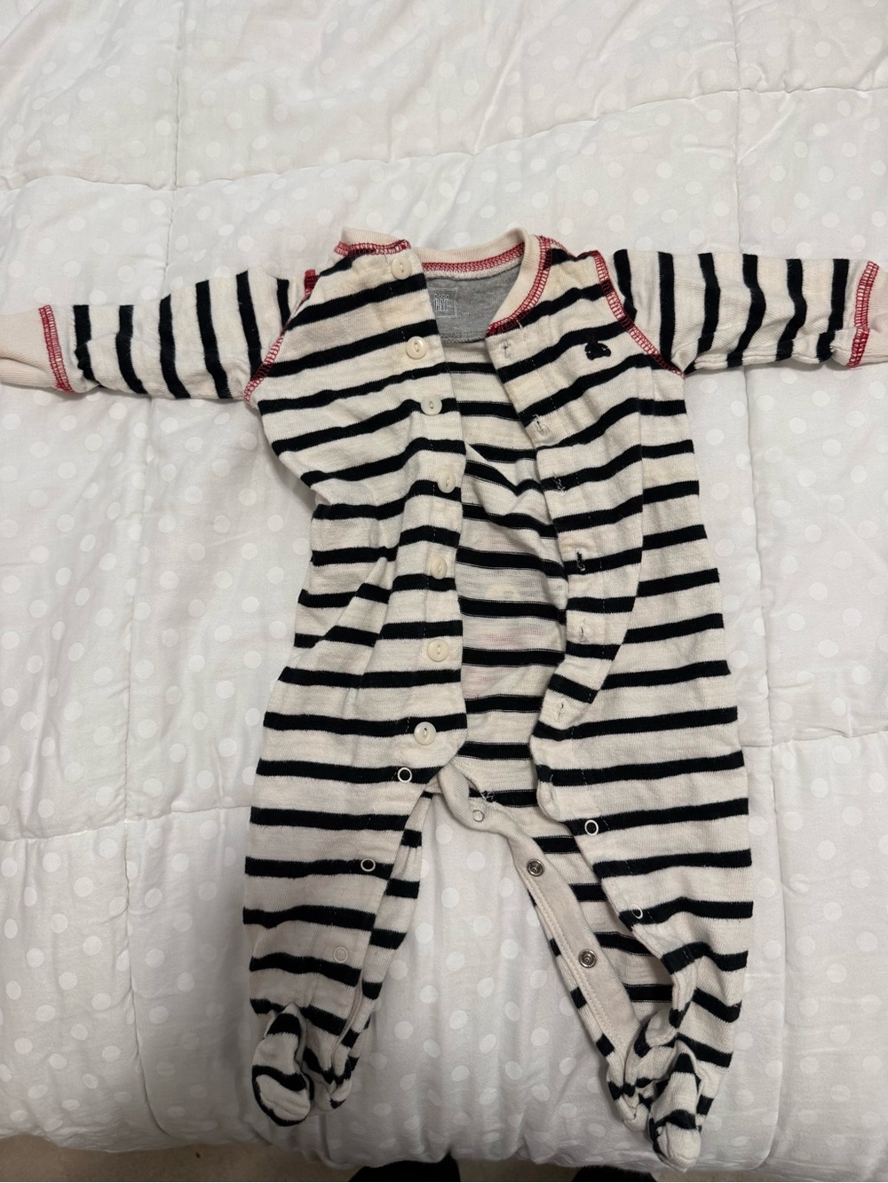 GAP Black & White Striped Footed One-Piece